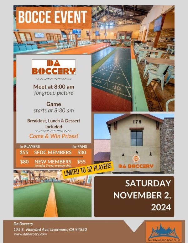 SFDC - Bocce Event - October 19, 2024, Saturday