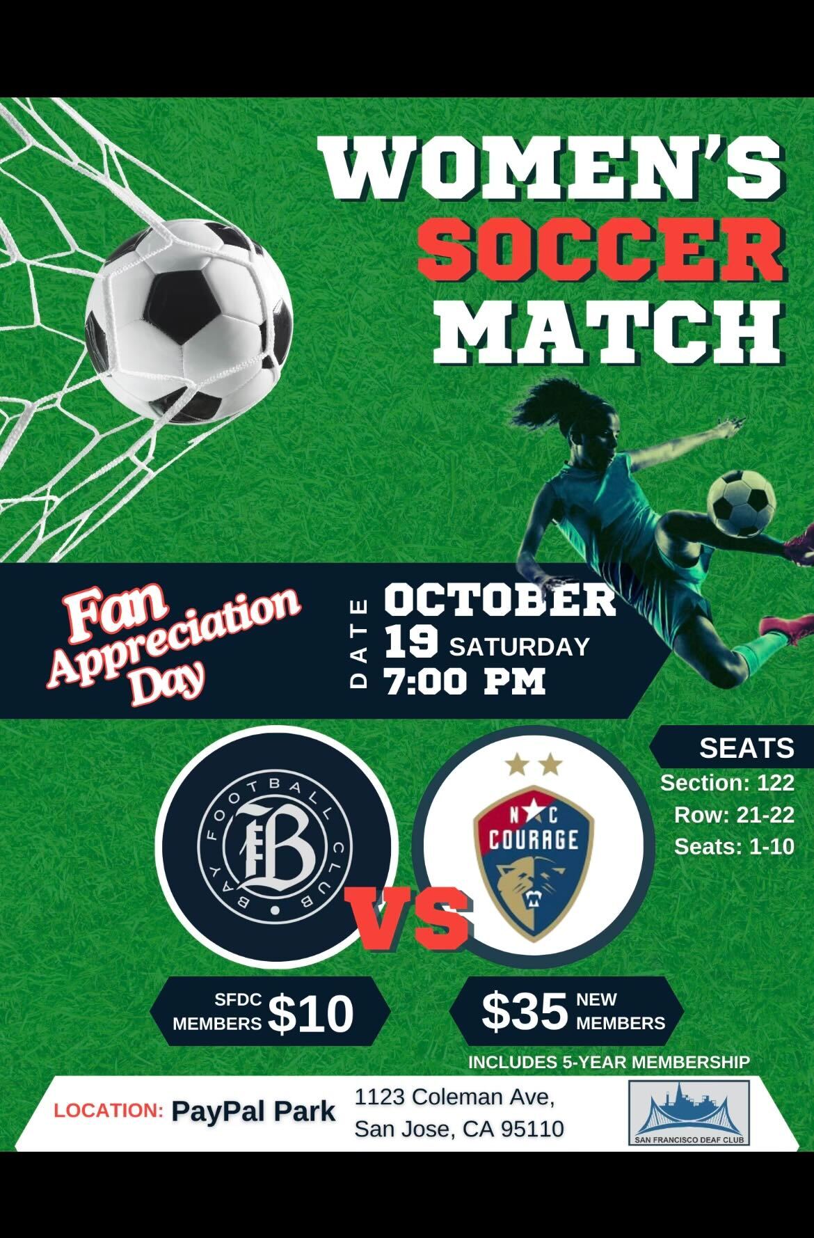 SFDC - Women's Soccer Match - October 19, 2024, Saturday