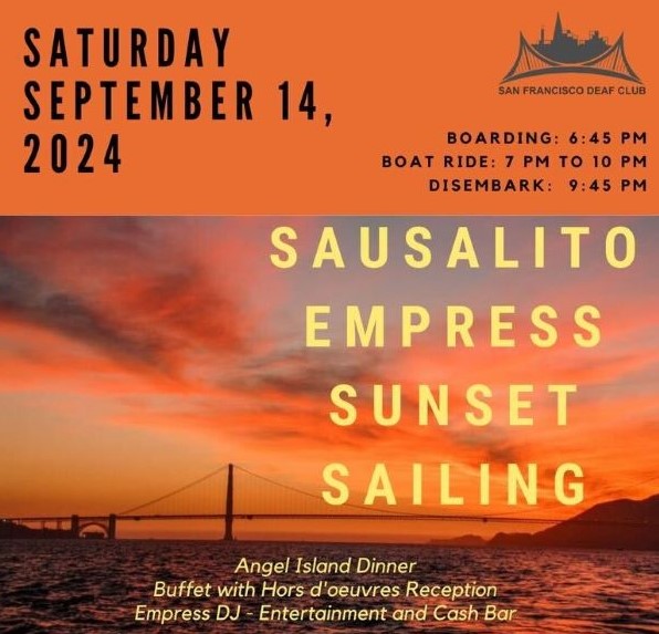 Sausalito Empress Sunset Sailing - Sept 14, Saturday