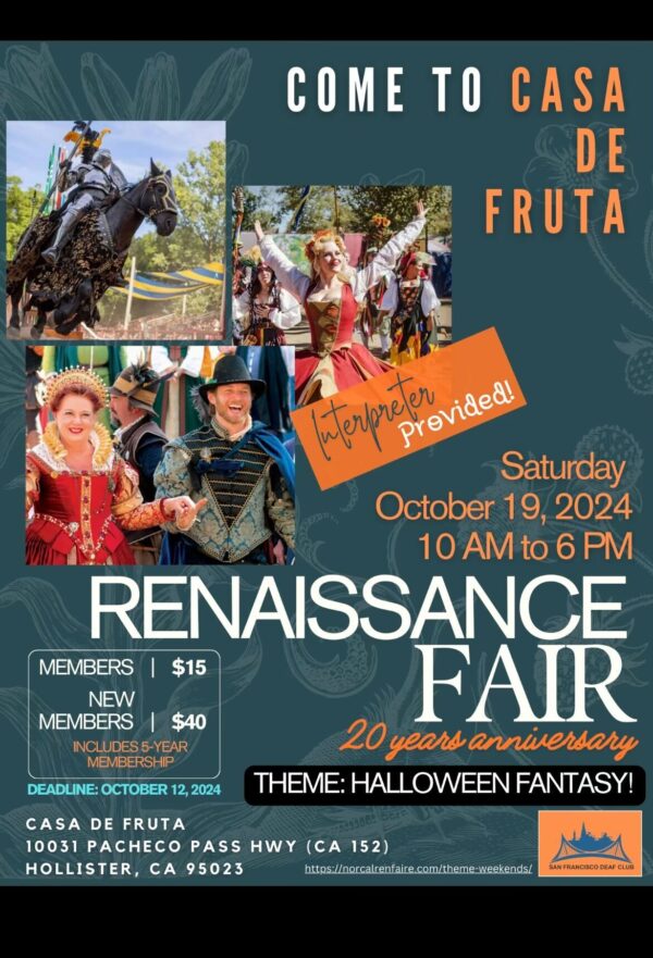 SFDC - Renaissance Fair - October 19, 2024, Saturday